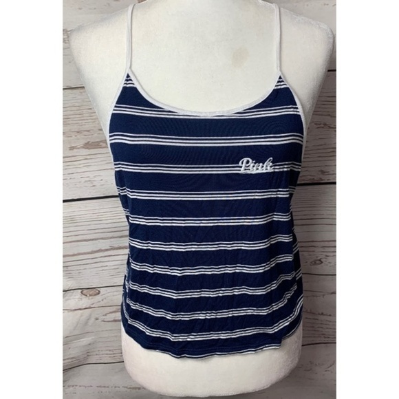VS PINK Super Soft Striped Crop Tank Top - Picture 1 of 5